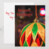 Kerstornament met diamantpatroon feestdagenkaart (Voorkant / Achterkant)