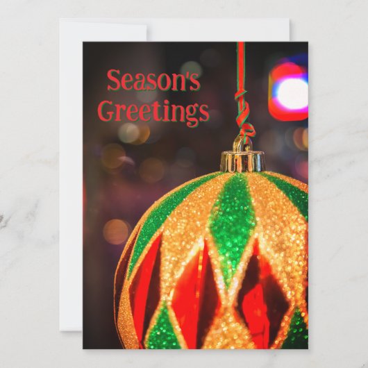 Kerstornament met diamantpatroon feestdagenkaart (Voorkant)