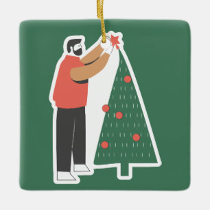 Kerstornament met een knusse uitstraling keramisch ornament