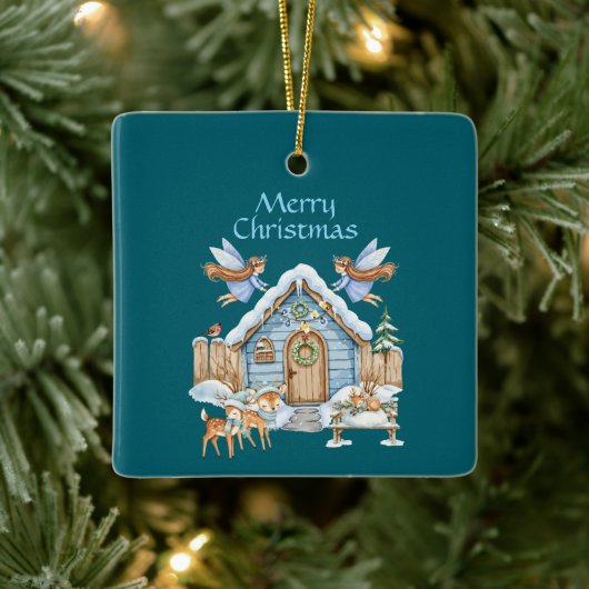 Kerstornament met fantasie keramisch ornament (Boom)