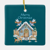 Kerstornament met fantasie keramisch ornament (Voorkant)