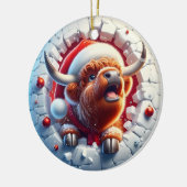 Kerstornament met Highland-koe Keramisch Ornament (Links)