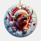 Kerstornament met Highland-koe Keramisch Ornament (Achterkant)