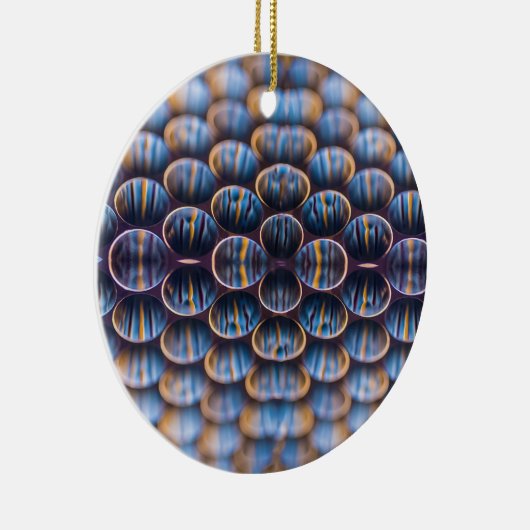 Kerstornament met honingraat ontwerp keramisch ornament (Rechts)