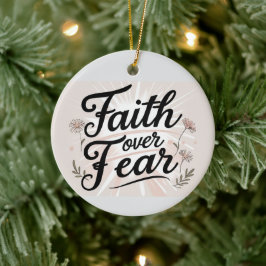 Kerstornament met inspirerend geloof keramisch ornament
