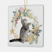 Kerstornament met kat & fauna keramisch ornament (Links)