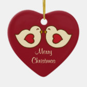 Kerstornament met Liefdesvogels Keramisch Ornament (Voorkant)