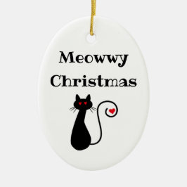 Kerstornament met Meowwy Keramisch Ornament