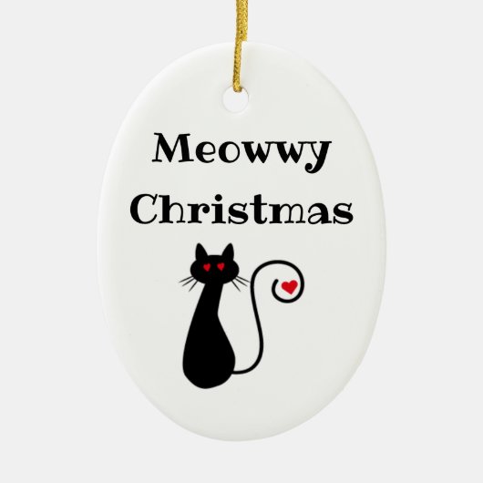 Kerstornament met Meowwy Keramisch Ornament (Voorkant)
