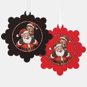 Kerstornament met Sinterklaas en kind Ornament Kaart