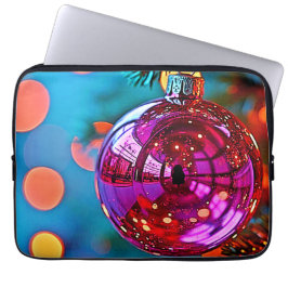 Kerstornament met sprankelend ontwerp laptop sleeve