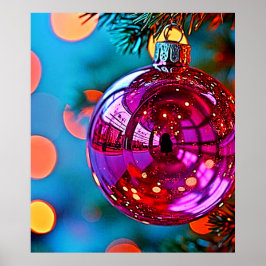 Kerstornament met sprankelend ontwerp poster