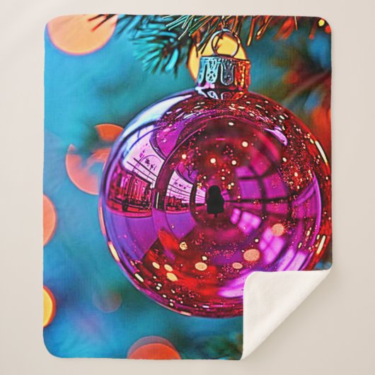 Kerstornament met sprankelend ontwerp sherpa deken (Voorkant)