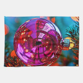 Kerstornament met sprankelend ontwerp theedoek (Horizontaal)