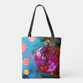 Kerstornament met sprankelend ontwerp tote bag (Achterkant)