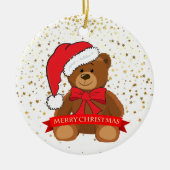 Kerstornament met Teddybeer Keramisch Ornament (Voorkant)