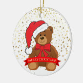 Kerstornament met Teddybeer Keramisch Ornament (Links)