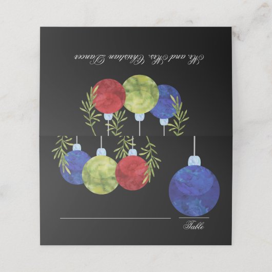 Kerstornament | Multi | Trouwreceptie Plaatskaartje (Buitenkant ongevouwen)