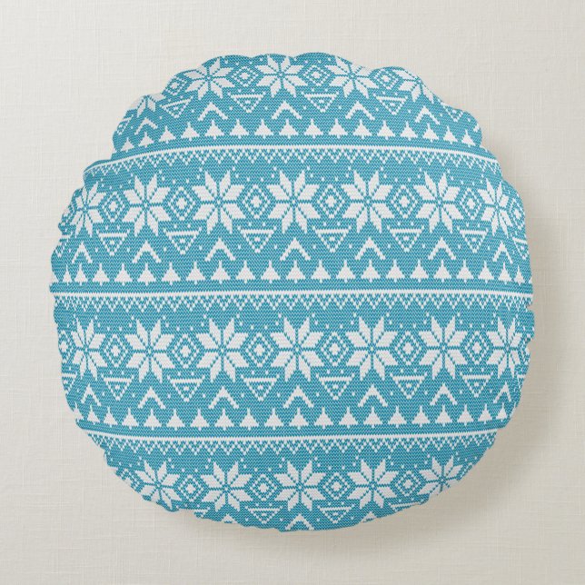 Kerstornament noords winterscandinavisch norw rond kussen (Voorkant)