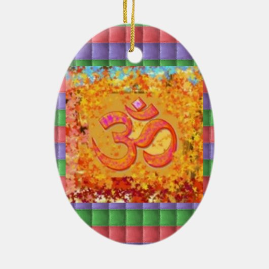 kerstornament Om Mantra Symbol Chant Hinduism Keramisch Ornament (Achterkant)
