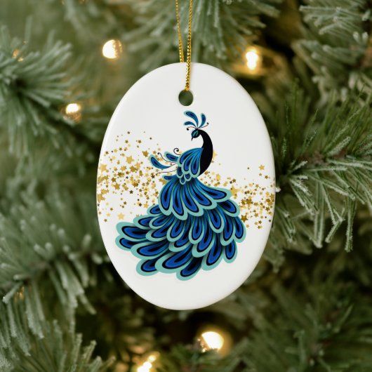 Kerstornament-Peacock Keramisch Ornament (Boom)