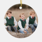 kerstornament PHOTO FRONT and MESSAGE ON BACK Keramisch Ornament (Voorkant)