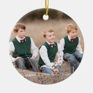 kerstornament PHOTO FRONT and MESSAGE ON BACK Keramisch Ornament