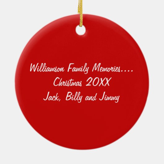 kerstornament PHOTO FRONT and MESSAGE ON BACK Keramisch Ornament (Achterkant)