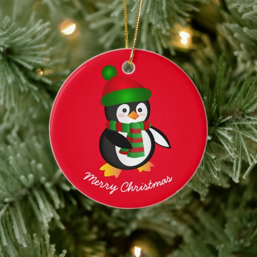 Kerstornament-Pinguïn Keramisch Ornament (Boom)