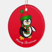 Kerstornament-Pinguïn Keramisch Ornament (Links)