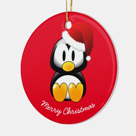 Kerstornament-Pinguïn Keramisch Ornament (Links)