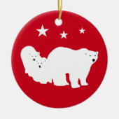 Kerstornament Polar Beren Red Keramisch Ornament (Voorkant)