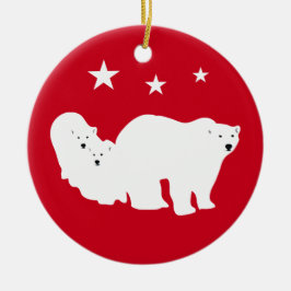 Kerstornament Polar Beren Red Keramisch Ornament