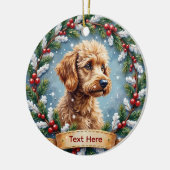 Kerstornament Poodle Keramisch Ornament (Links)