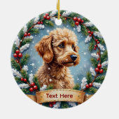 Kerstornament Poodle Keramisch Ornament (Achterkant)