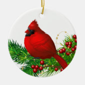 Kerstornament-Red kardinaal Keramisch Ornament (Voorkant)