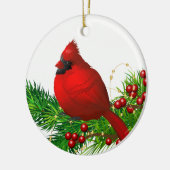 Kerstornament-Red kardinaal Keramisch Ornament (Links)