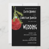 Kerstornament Red, modern huwelijk Aankondiging (Voorkant)