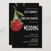 Kerstornament Red, modern huwelijk Aankondiging (Voorkant / Achterkant)