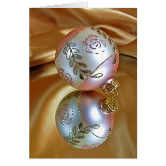 Kerstornament reflectie over satin (Voorkant)