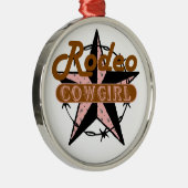 Kerstornament Rodeo Cowgirl Metalen Ornament (Rechts)