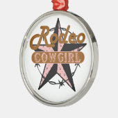 Kerstornament Rodeo Cowgirl Metalen Ornament (Links)