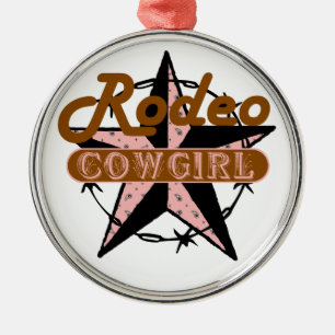 Kerstornament Rodeo Cowgirl Metalen Ornament