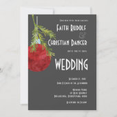 Kerstornament Rood, Modern Huwelijk Aankondiging (Voorkant)