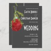 Kerstornament Rood, Modern Huwelijk Aankondiging (Voorkant / Achterkant)