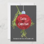 Kerstornament Rood, Modern Trouwfeest Aankondiging (Achterkant)