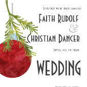 Kerstornament Rood, Modern  Trouwfeest Aankondiging