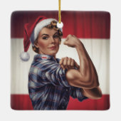 Kerstornament Rosie the Riveter Keramisch Ornament (Achterkant)