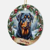 Kerstornament Rottweiler Keramisch Ornament (Links)