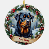 Kerstornament Rottweiler Keramisch Ornament (Achterkant)